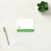Post-it® Joyeux Noël à rayures vertes et blanches (Bureau)
