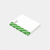 Post-it® Joyeux Noël à rayures vertes et blanches (Incliné)