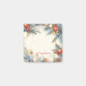 Post-it® Joyeux Noël Aquarelle Foliage Verdure (Devant)