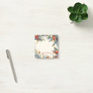 Post-it® Joyeux Noël Aquarelle Foliage Verdure