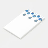 Post-it® Joyeux Noël Baubles Bleu Or Ornements Postit (Incliné)