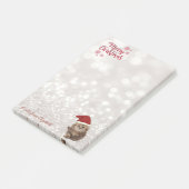 Post-it® Joyeux Noël, Bokeh Glitt, Chat Avec Chapeau De Pèr (Incliné)