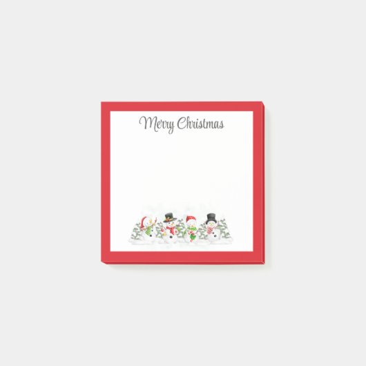 Post-it® Joyeux Noël Bonhommes de neige (Devant)