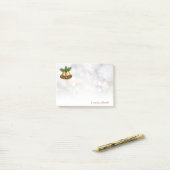 Post-it® Joyeux Noël, Cloche de Noël, Personnalisé Bokeh (Sur un bureau)