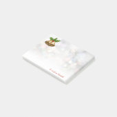 Post-it® Joyeux Noël, Cloche de Noël, Personnalisé Bokeh (Incliné)