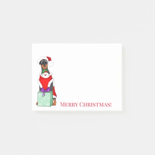 Post-it® Joyeux Noël Cute Doberman Noël (Devant)