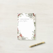 Post-it® Joyeux Noël | Flore de vacances traditionnelle (Sur un bureau)