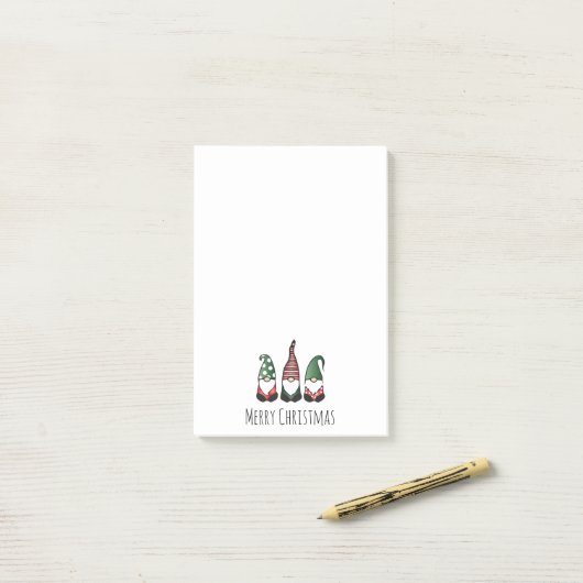 Post-it® Joyeux Noël Gnomes (Sur un bureau)