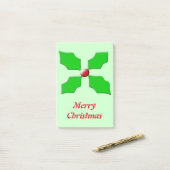 Post-it® Joyeux Noël Holly Custom Post il note Pad (Sur un bureau)