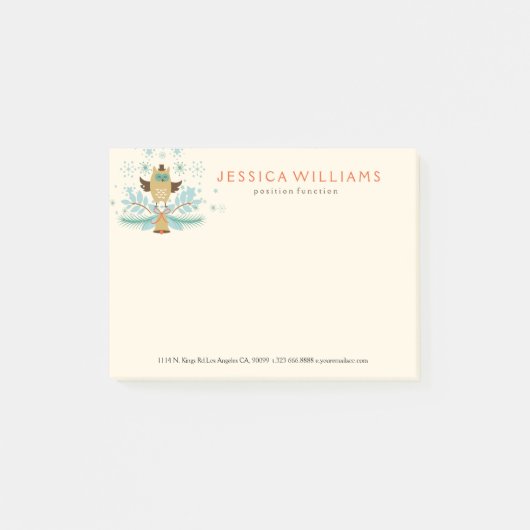 Post-it® Joyeux Noël mignonne Chouette de Noël (Devant)