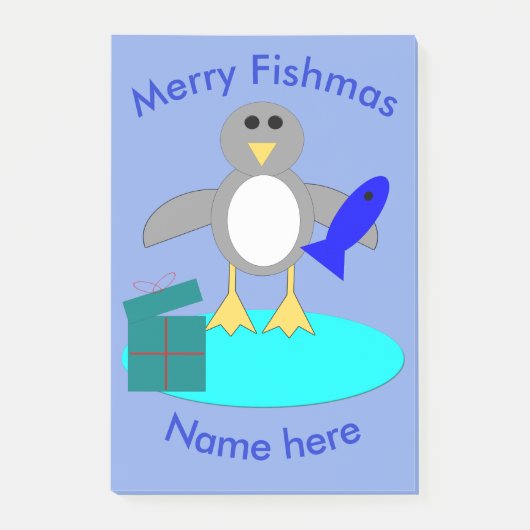 Post-it® Joyeux Noël Pêche pingouin Post it notes Pad (Devant)