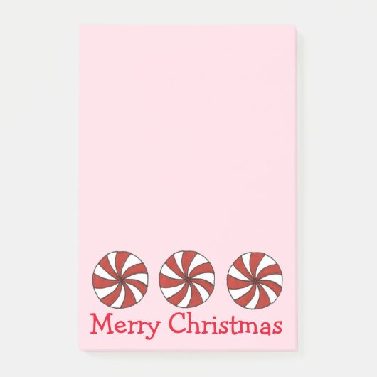 Post-it® Joyeux Noël Pink Peppermenthe Mint Hard Candy (Devant)