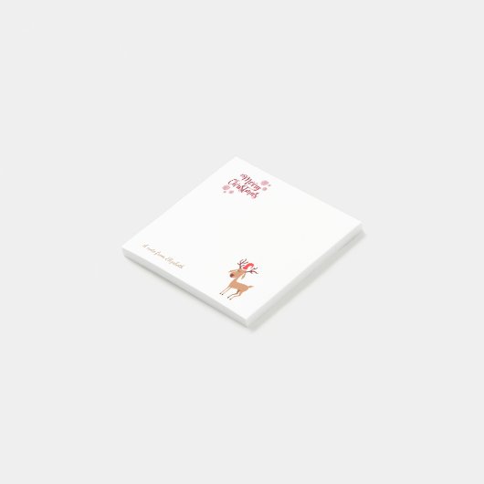 Post-it® Joyeux Noël, Reindeer de dessin (Incliné)