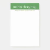 Post-it® Joyeux Noël Rétro Typographie sur Vert (Devant)