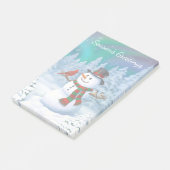 Post-it® Joyeux Noël Snowman & Birds Winter Scene (Incliné)