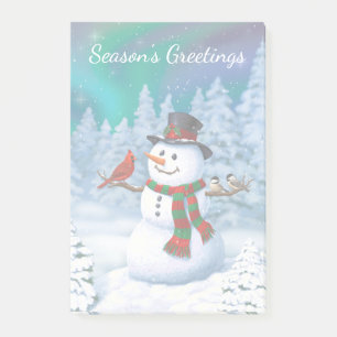 Post-it® Joyeux Noël Snowman & Birds Winter Scene