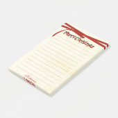 Post-it® Joyeux Noël Tartan Typographie Motif (Incliné)