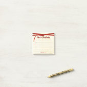 Post-it® Joyeux Noël Tartan Typographie Motif (Sur un bureau)