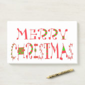 Post-it® Joyeux Noël Texte Motif Design : Art Festif (Sur un bureau)