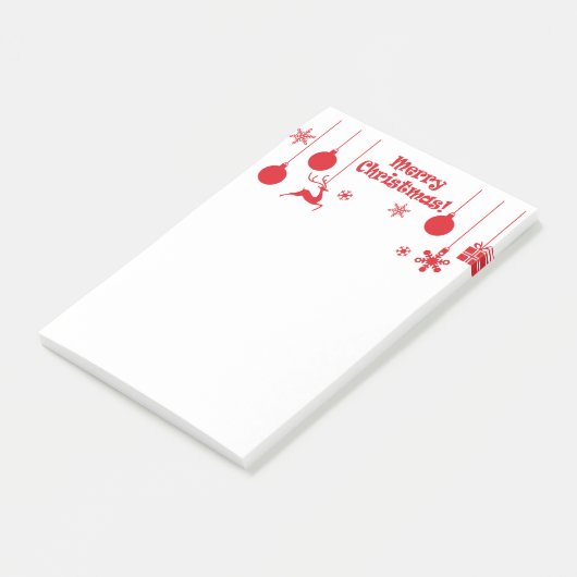 Post-it® Joyeux Noël, texte rouge décoratif, (Incliné)