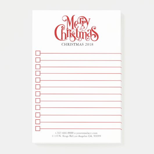 Post-it® Joyeux Noël Typographie Design (Devant)