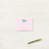 Post-it® Joyeux Nouvel An rose et vert tendance (Sur un bureau)