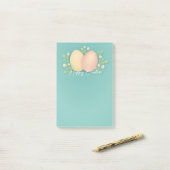 Post-it® Joyeux oeufs de Pâques dans un design floral bleu (Sur un bureau)
