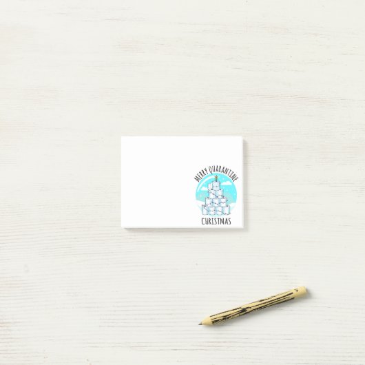 Post-it® Joyeux Quarantaine Arbre de Noël Papier toilette (Sur un bureau)