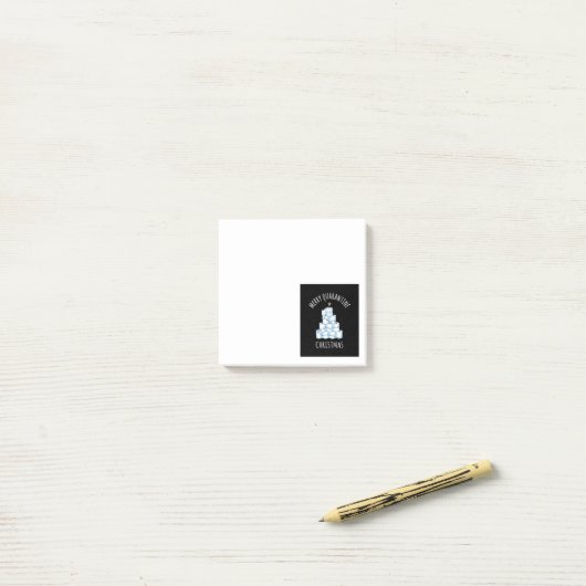 Post-it® Joyeux Quarantaine Arbre de Noël Papier toilette (Sur un bureau)