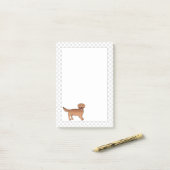 Post-it® Joyeux Red Golden Retriever Dessin Chien avec patt (Sur un bureau)