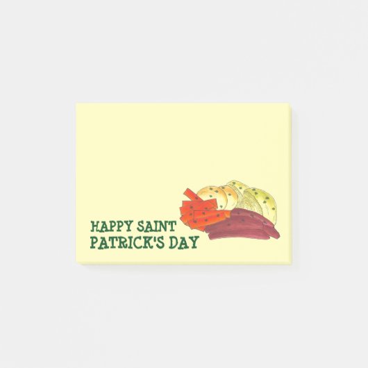Post-it® Joyeux Saint Patrick's Day Corned Beef and Cabbage (Devant)