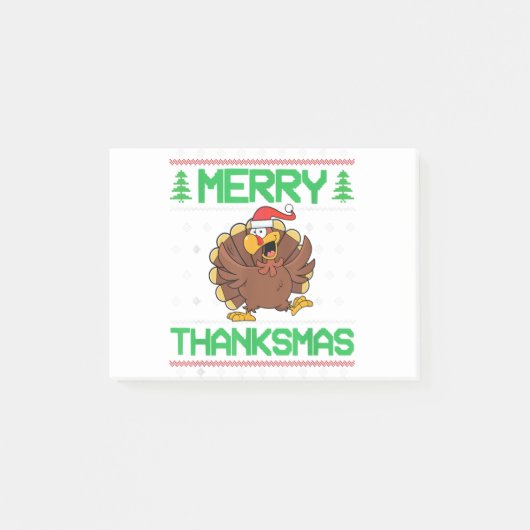 Post-it® Joyeux Thanksmas Thanksgiving dinkey laid Noël (Devant)