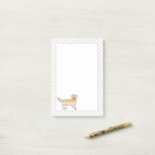 Post-it® Joyeux Yellow Golden Retriever mignon chien avec p (Sur un bureau)