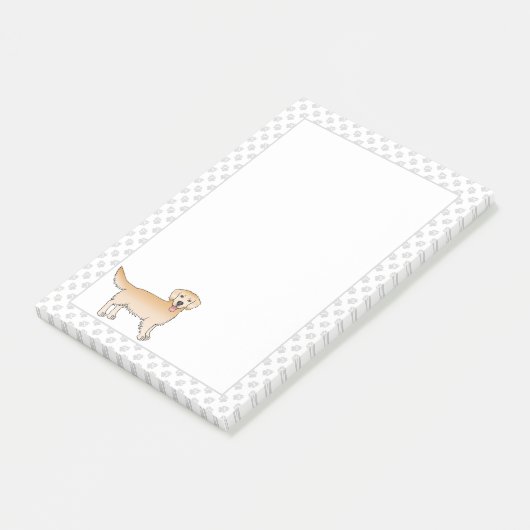 Post-it® Joyeux Yellow Golden Retriever mignon chien avec p (Incliné)