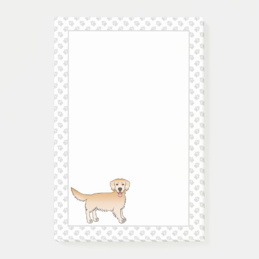 Post-it® Joyeux Yellow Golden Retriever mignon chien avec p (Devant)