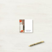 Post-it® Jus de lait blanc rustique avec fleurs orange Phot (Sur un bureau)