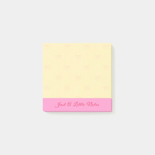 Post-it® Just A Little Note Pink Bow Watermark On Yellow (Devant)