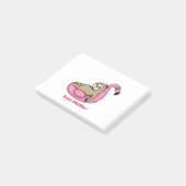 Post-it® JUSTE CHILLIN' - Flamant rose rose et paresseux (Incliné)