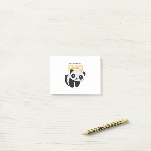 Post-it® Juste Une Fille Qui Aime Les Pandas (Sur un bureau)