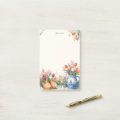 Post-it® Juste une note Tulipes néerlandaises et bleu de De (Sur un bureau)