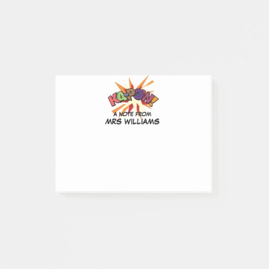 Post-it® KA-POW Nom personnalisé Fun Retro Comic Book (Devant)