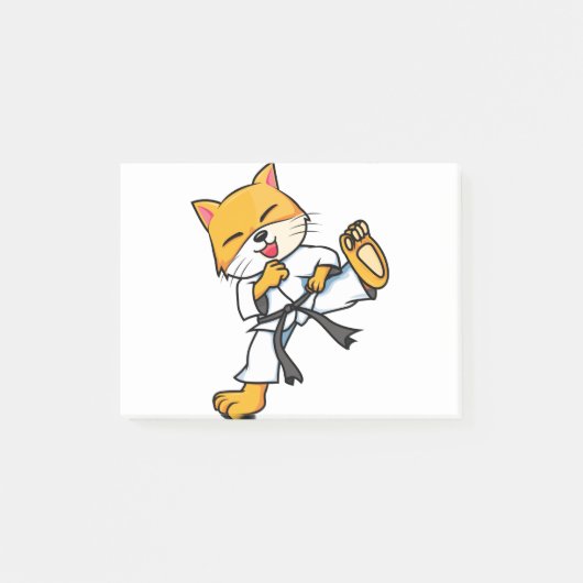 Post-it® Karate Cat Cartoon Drôle (Devant)