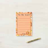 Post-it® Kawaii Orange Tamagotchi (Sur un bureau)