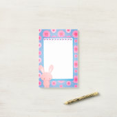 Post-it® Kawaii pastel Bunny Floral Memo (Sur un bureau)