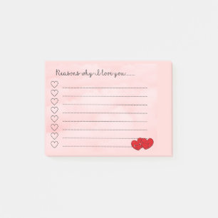 Post-it® Kawaii raisons je t'aime message mignon