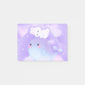 Post-it® Kawaii Rorqual spatial et lapin notes collantes (Devant)