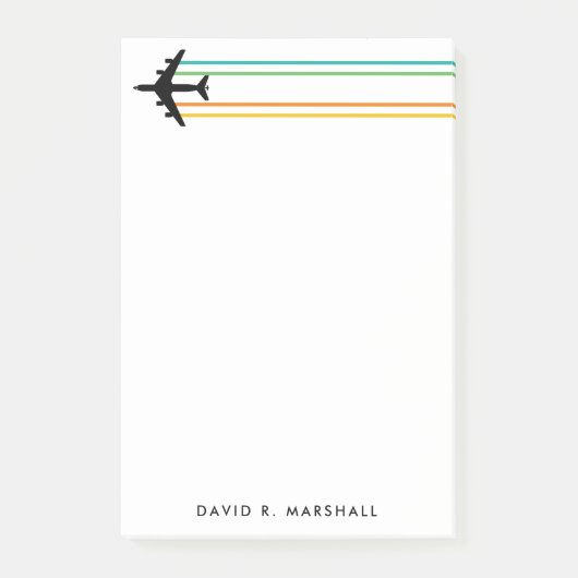 Post-it® KC-135 Bloc-notes de nom personnalisé rayé par jet (Devant)