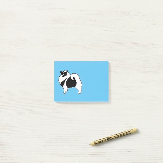 Post-it® Keeshond Graphics - Cute Original Chig Art (Sur un bureau)