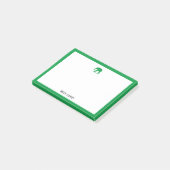 Post-it® Kelly Eléphant vert et bordée de blanc avec un nom (Incliné)