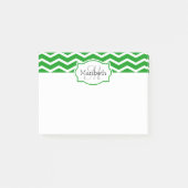 Post-it® Kelly Green Chevron Nom Monogramme (Devant)